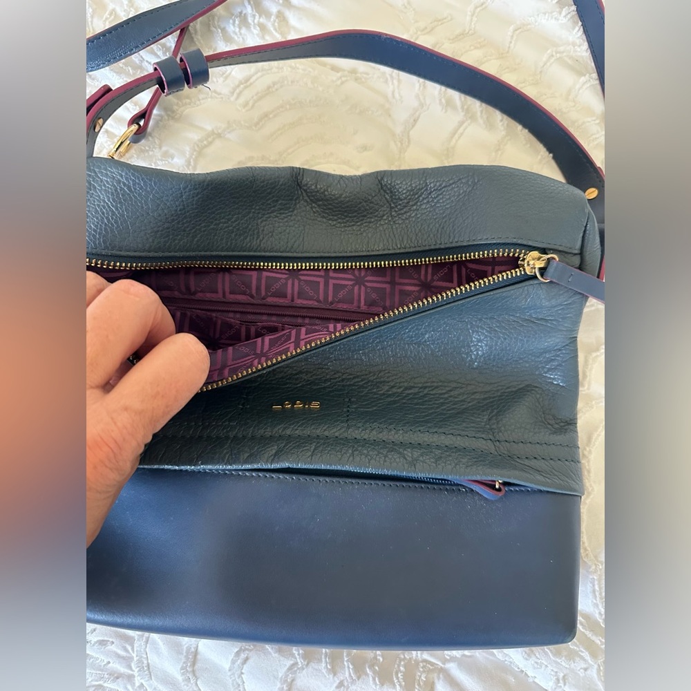 Lodis Blue with Purple Accent Crossbody Bag
